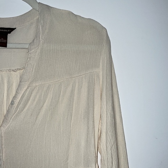 Bit & Bridle Women Ivory 3/4 Sleeve Bohemian Blouse Size M - Picture 6 of 14